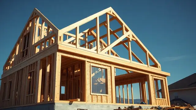 New wood-frame home under construction